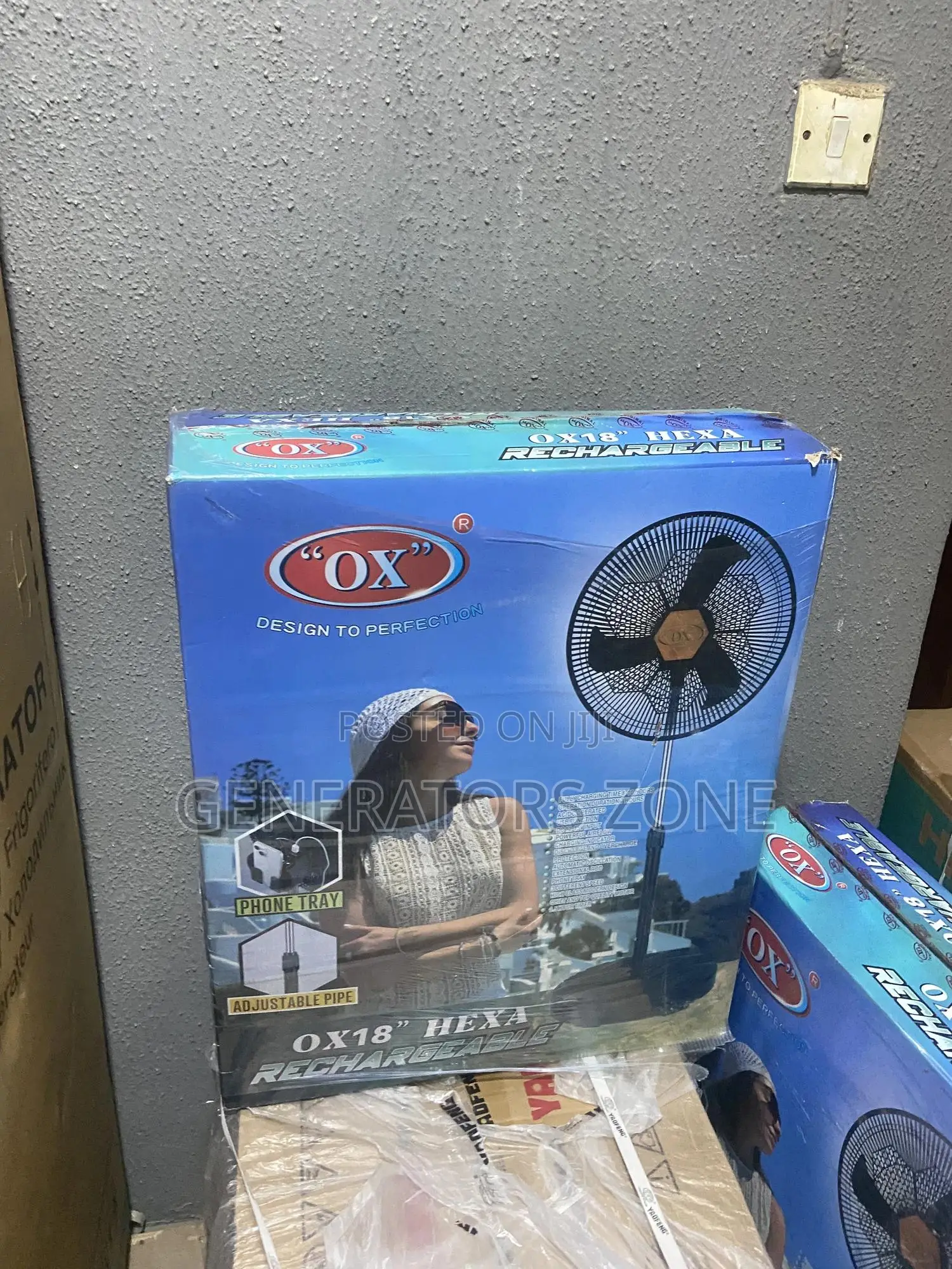 Dc 12-15 Input OX Hexa Rechargeable 18" Standing Fan