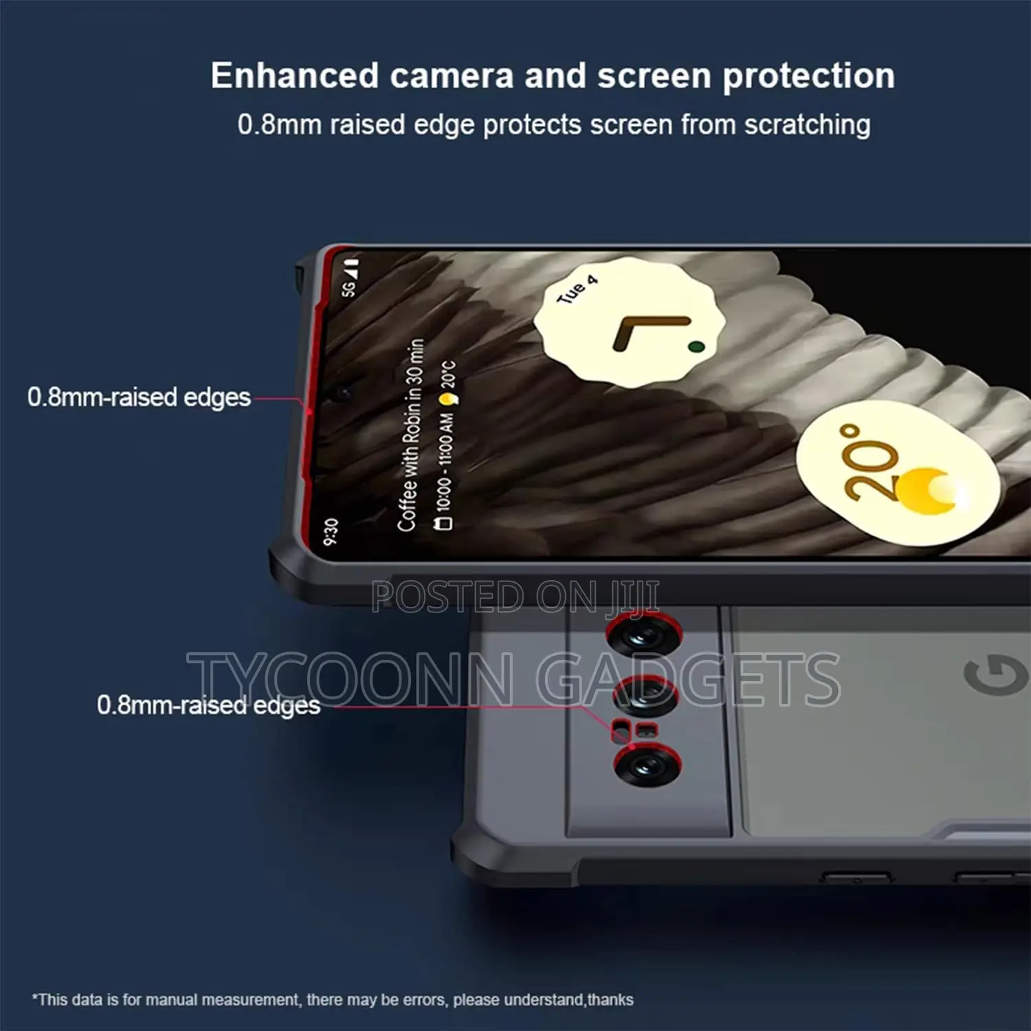 Ultra-Thin Cover Soft TPU Bumper,Clear Back for Pixel 8 Pro
