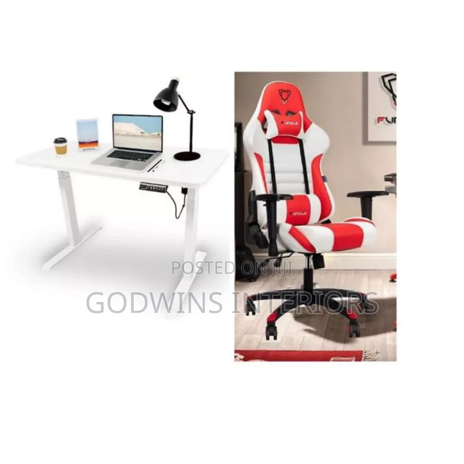 Set of Executive Office Chair and 1.2 Meter Adjustable Desk