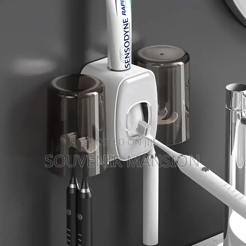 Wall Mounted Toothbrush Holder and Toothpaste Dispenser