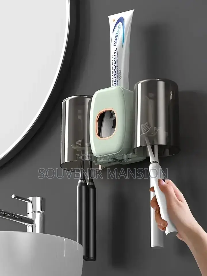Wall Mounted Toothbrush Holder and Toothpaste Dispenser