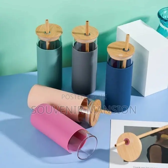 500ml Bottle With Bamboo Cover and Silicone Sleeve