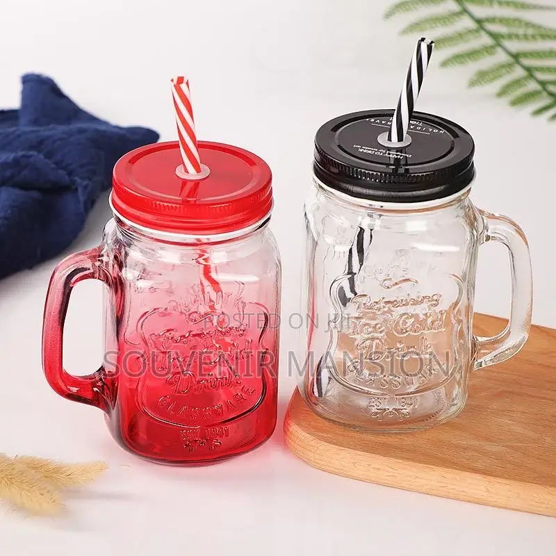 Mason Jar Cup With Straw