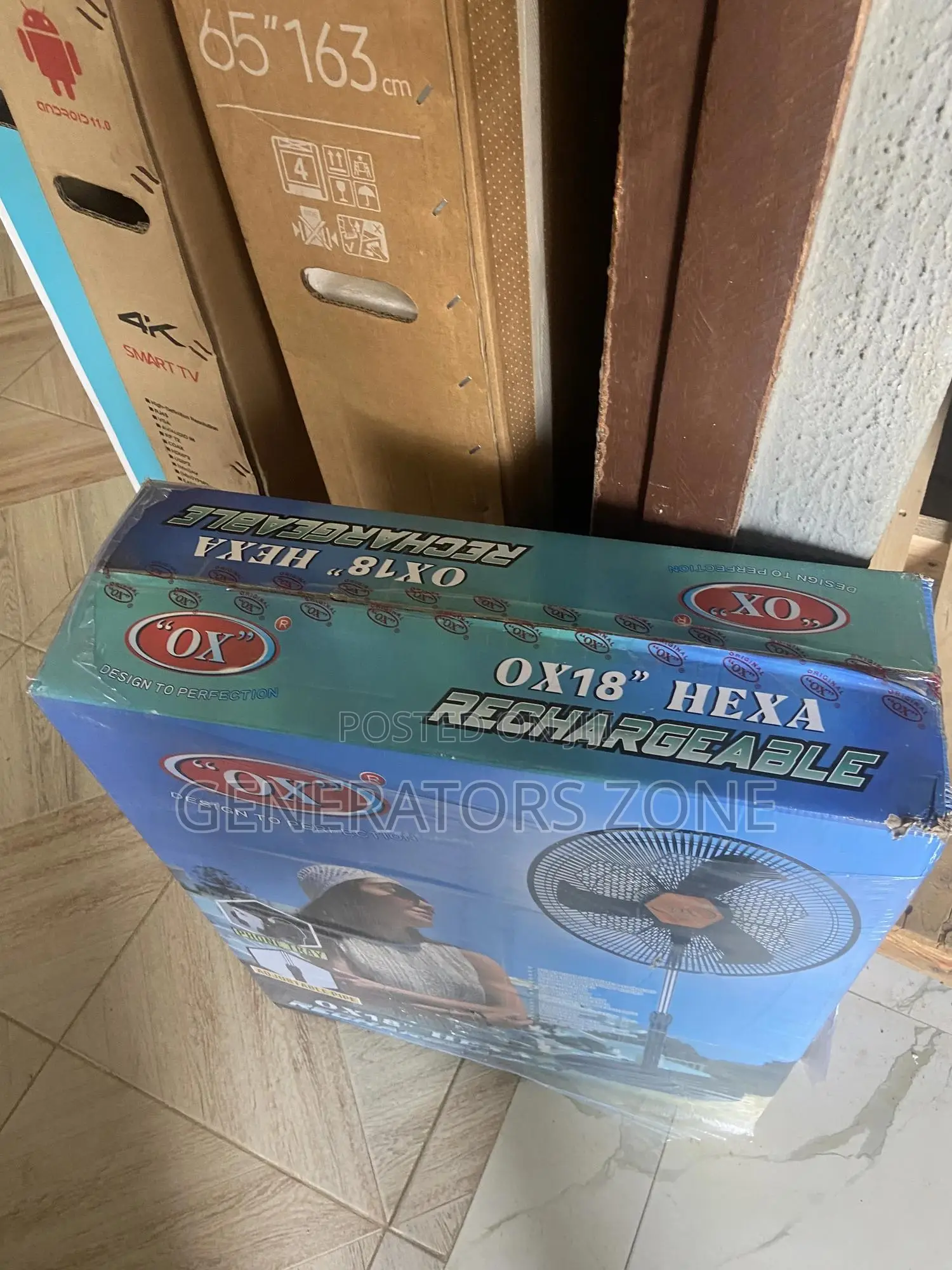 OX Hexa Rechargeable Battery for Portability18" Standing Fan