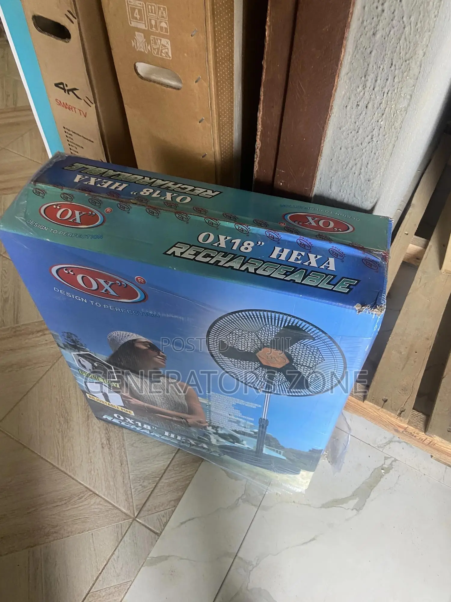 Led Battery Indicator OX Hexa Rechargeable 18" Standing Fan
