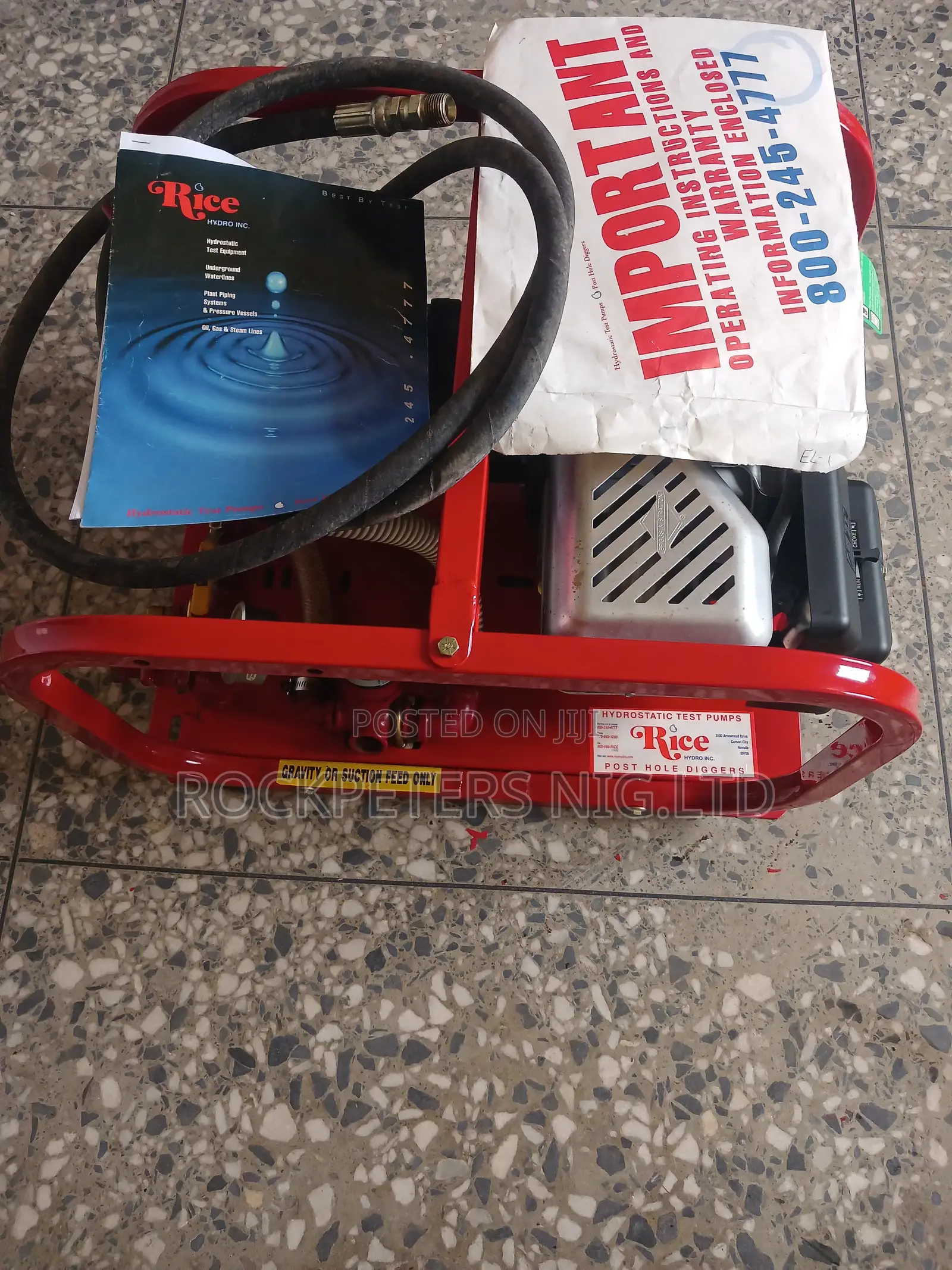 Rice Hydro DPH-3b 5.5hp/550psi Hydrostatic Test Pump