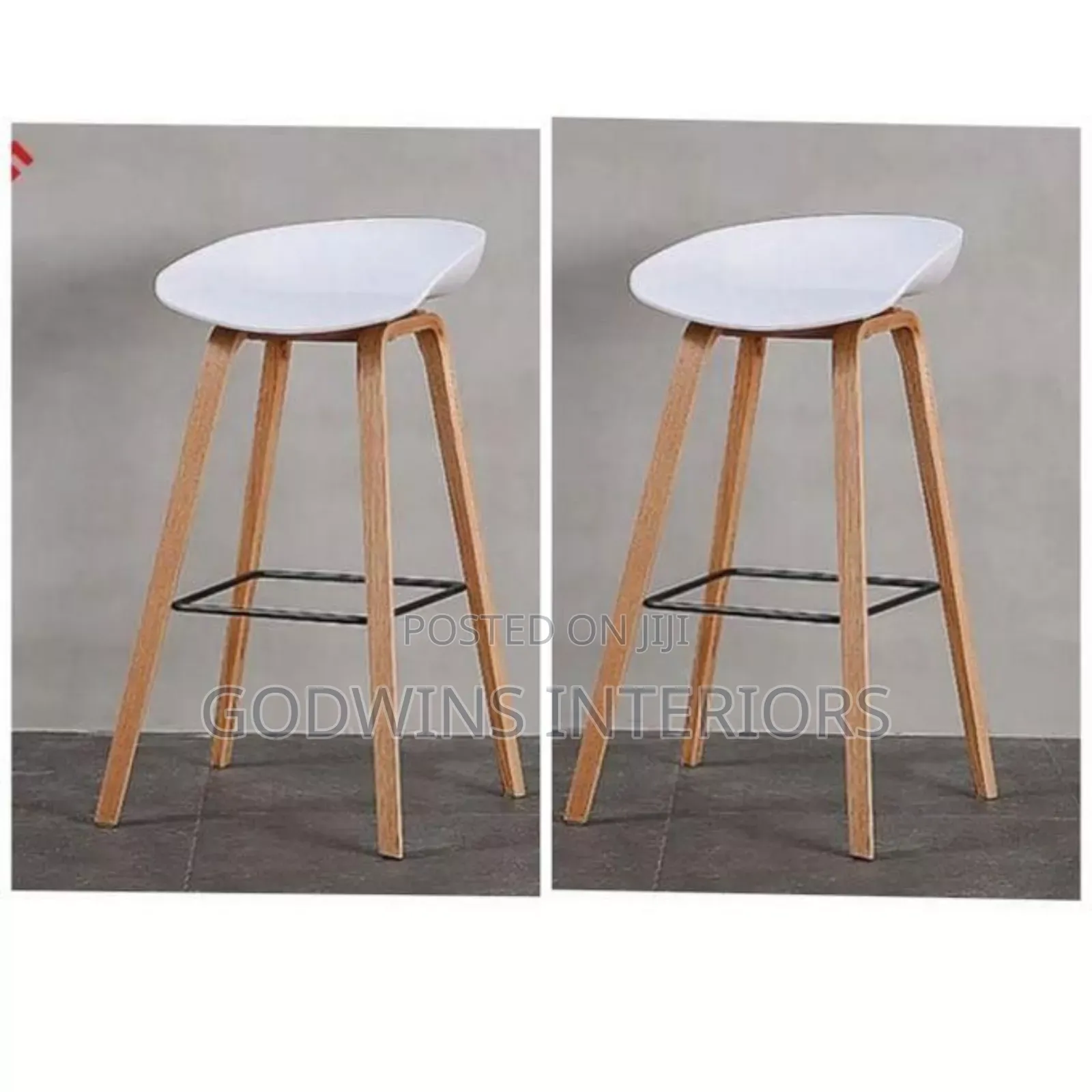 High Kitchen Island Design Bar Stools- White Set of 2