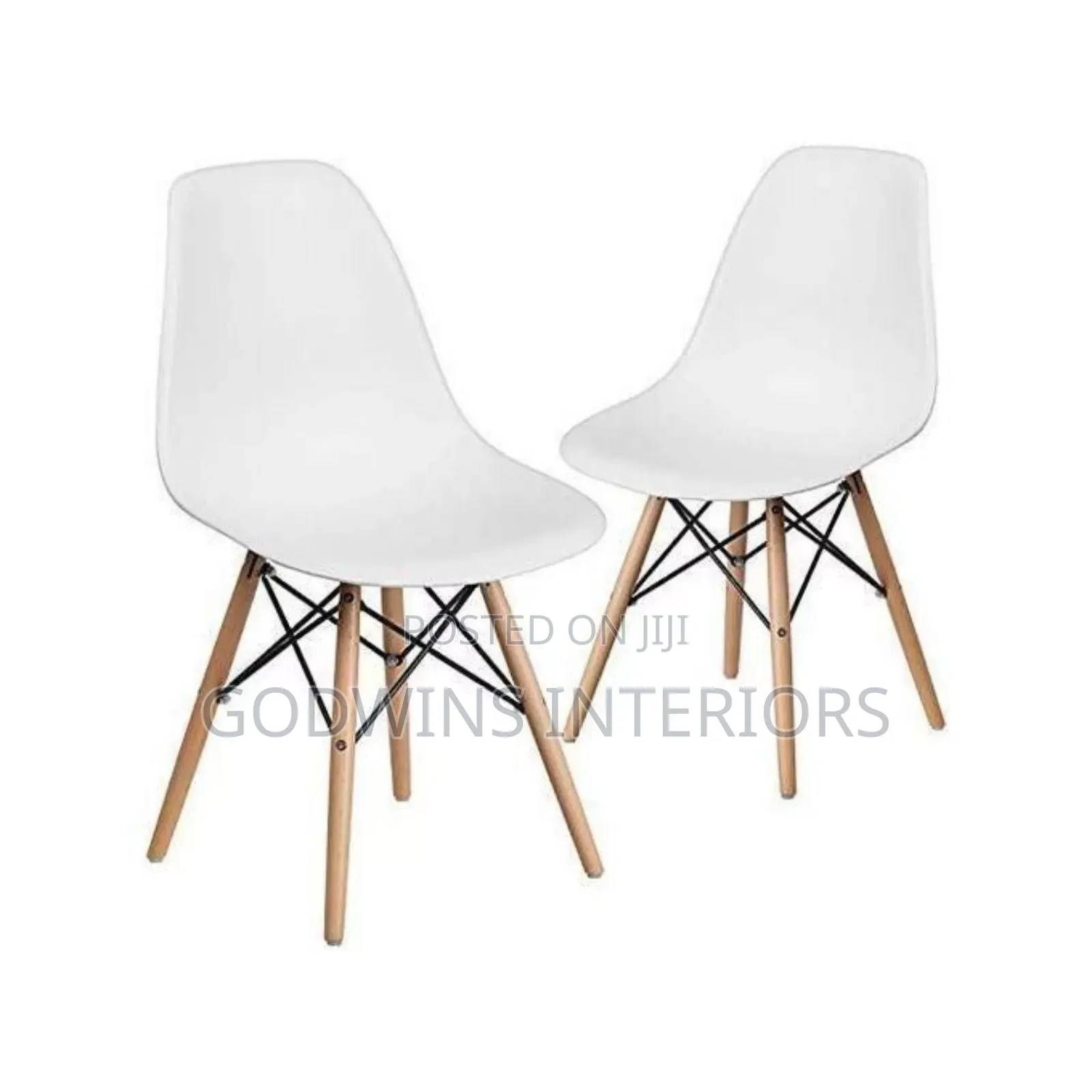 Restaurant Plastic Strong Chair Set of 2 - White