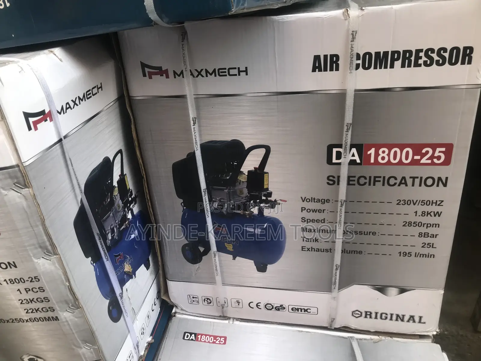 Air Compressor Oiless (Edonpromax)(Maxmech)(25litre)
