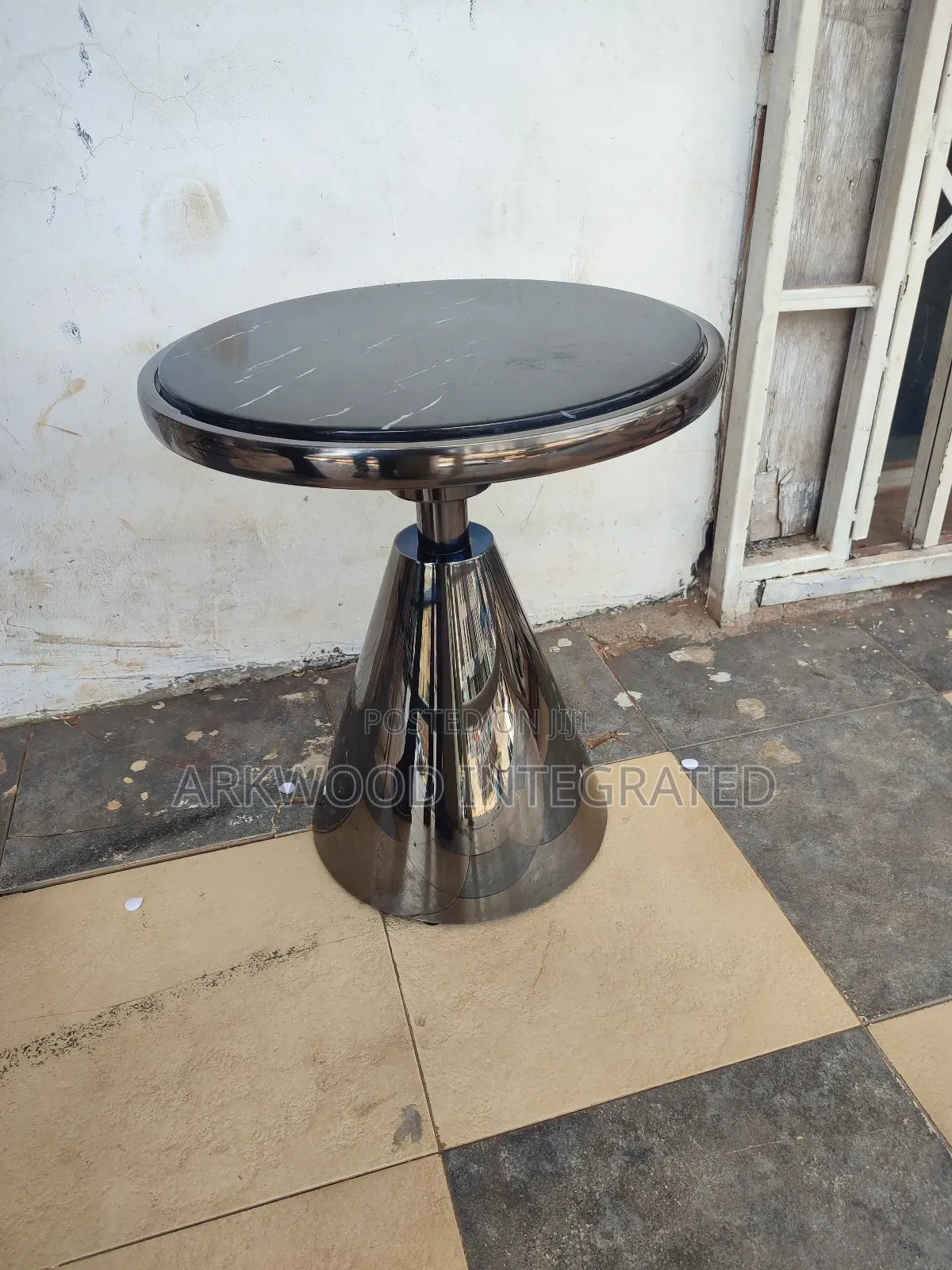 Modern Coffee Marble Top Side Stool