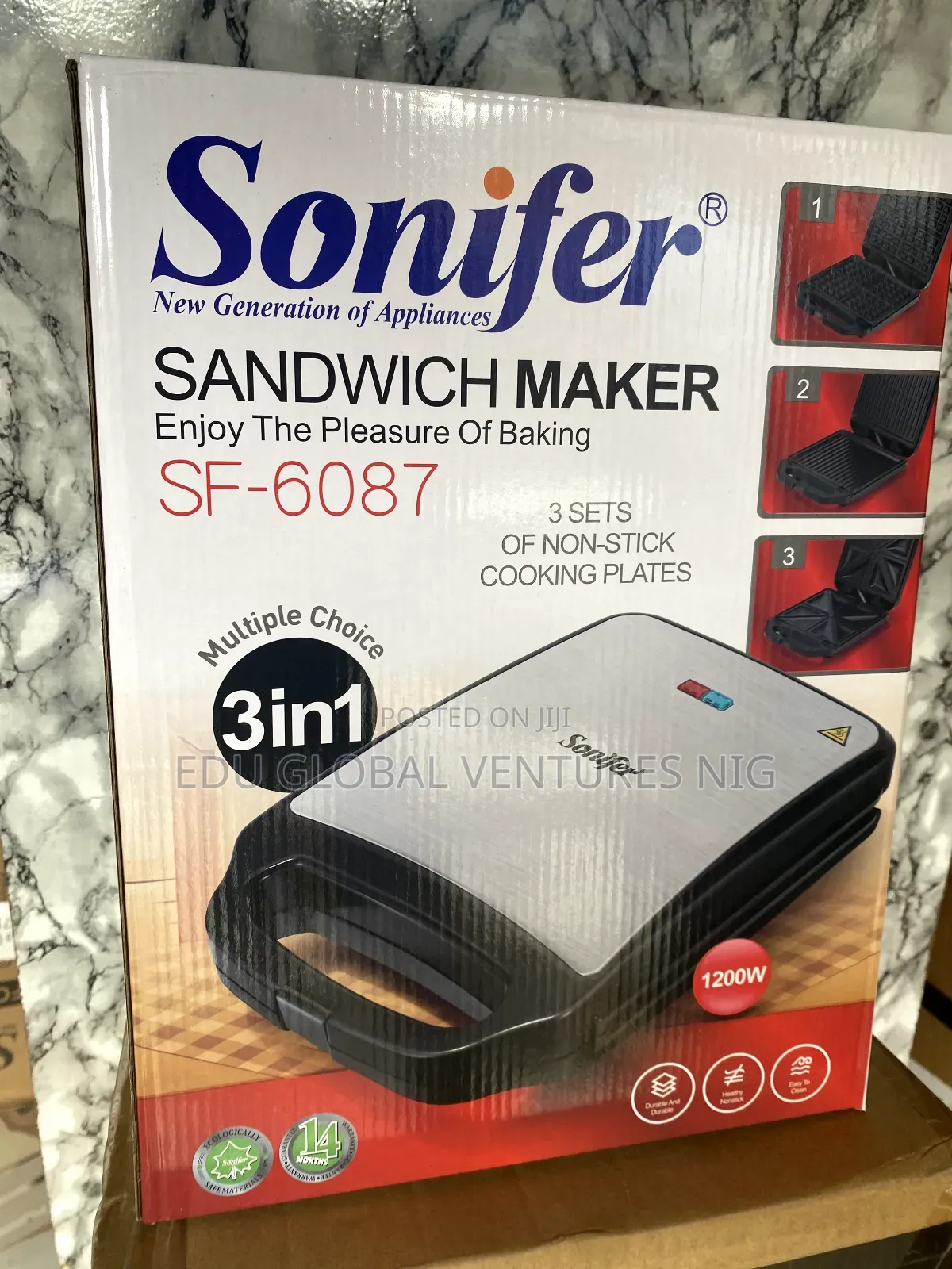 Sonifer 4 Portion 3 in 1 Sandwich Maker(Toaster,Grill Waffl