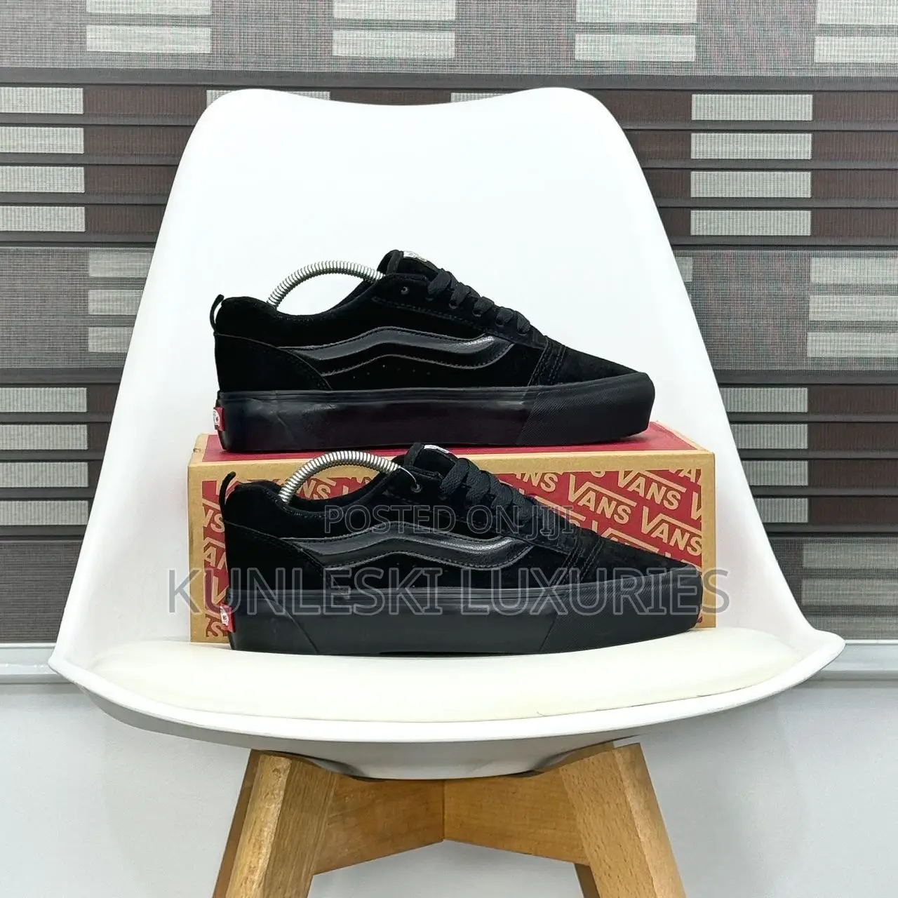 Original Vans Knu Skool Hi-Sole Triple Black Sneakers