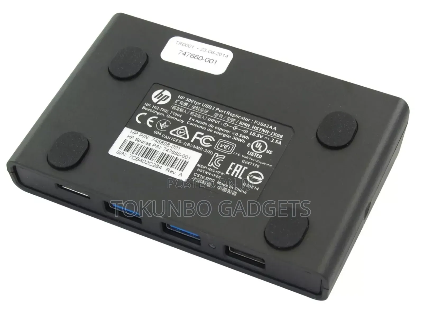 Hp 3001pr Usb 3.0 Port Replicator Docking Station 
With Hdmi
