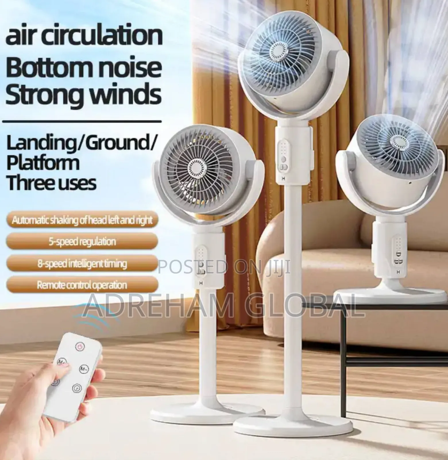 F1 Rechargeable Circulation Fan With 5 Speed Regulations