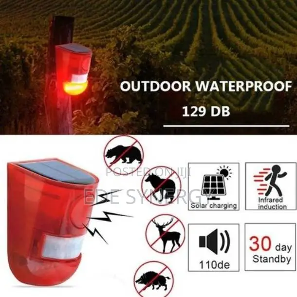 Led Solar Alarm, Remote Alarm Lights, Infrared Sensor -white