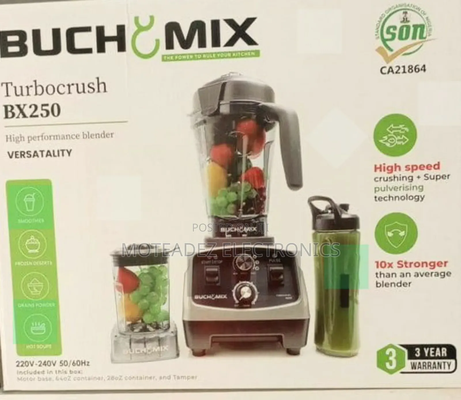Buchymix 3in1 Turbocrush 10x High Performance Commercial Blender Bx250