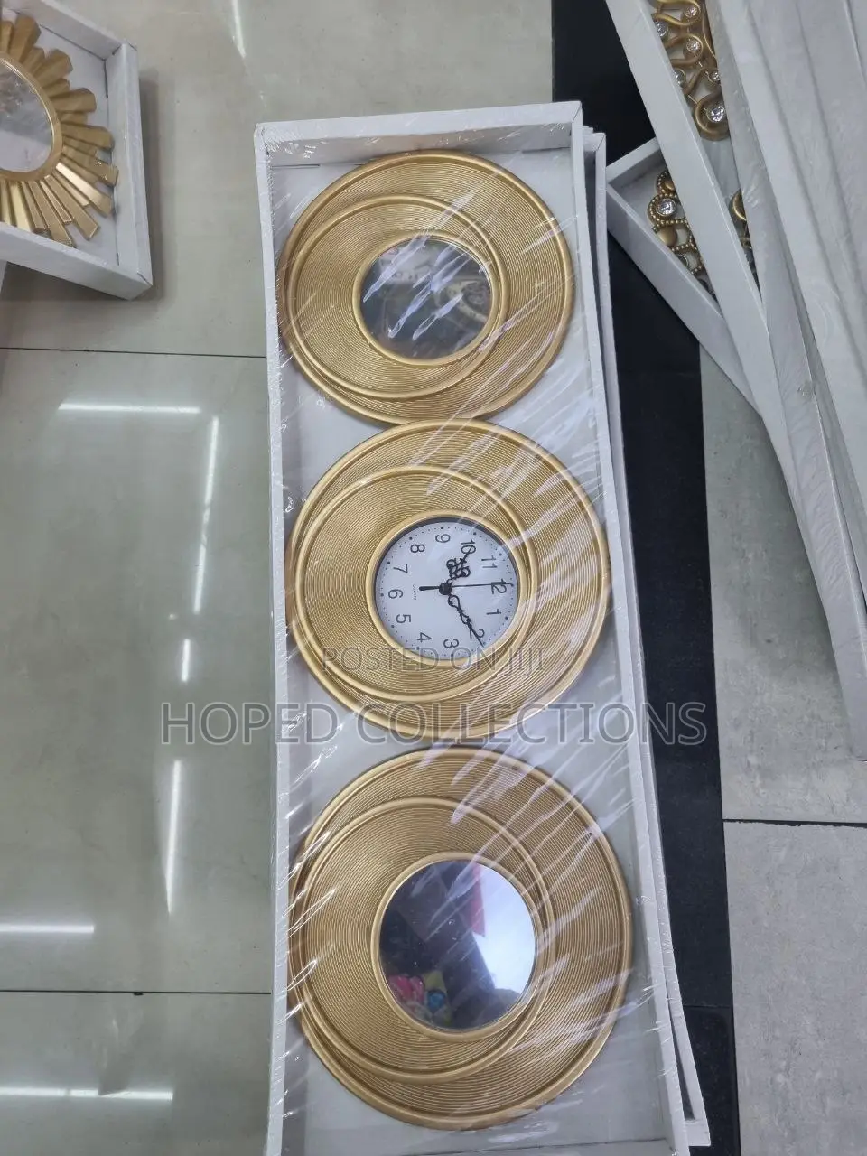 Gold 3 In1 Wall Decor Clock