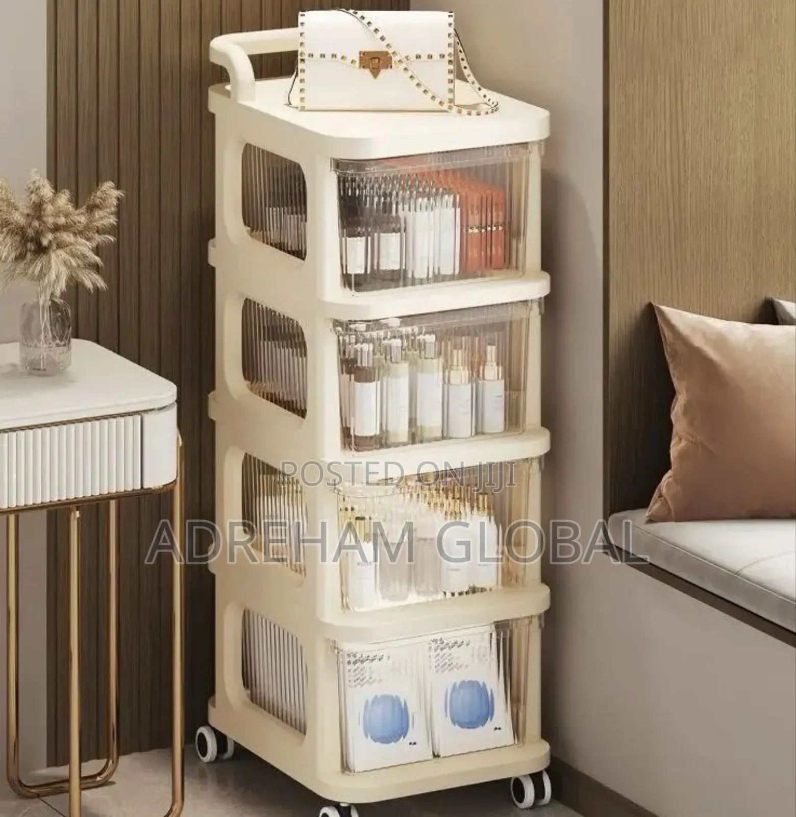 4 Layers Transparent Plastic Trolley