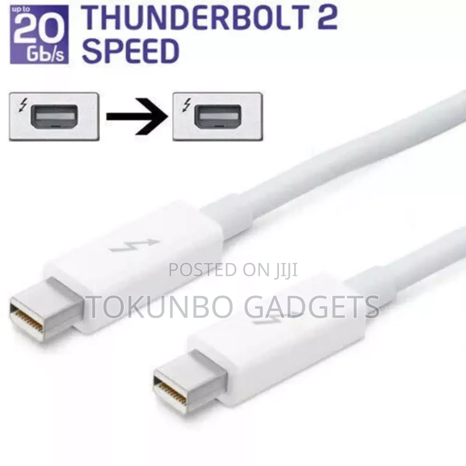 Apple Thunderbolt 2 Cable Cord 2m Male to Tb2 Male (20gb/S)