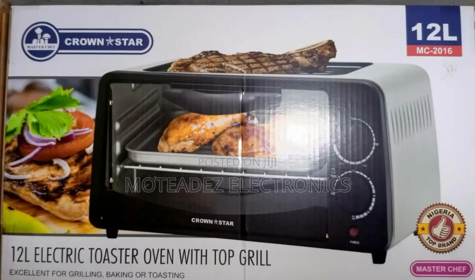 Master Chef 12l Electric Oven Toaster With Top Grill Plate