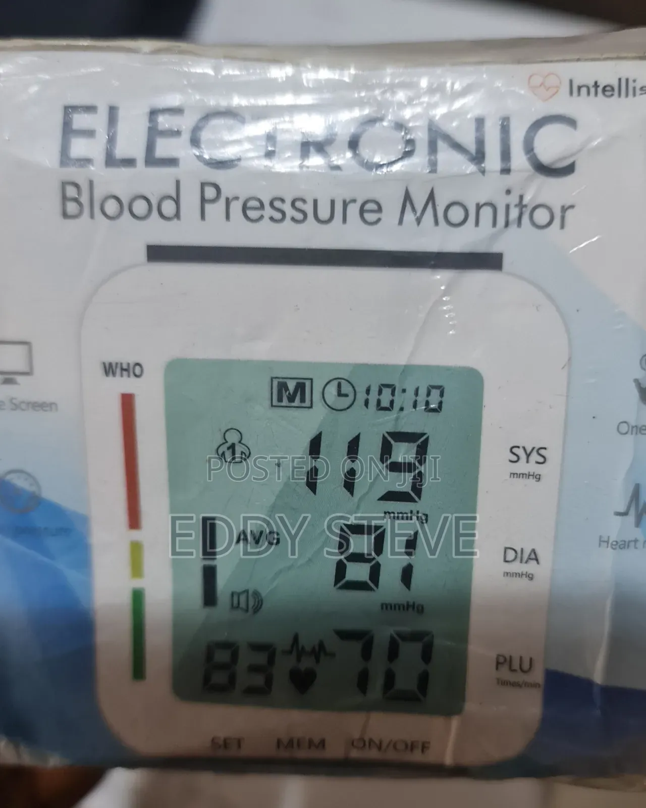 Blood Pressure Monitor Large LCD Display Adjustable Wrist
