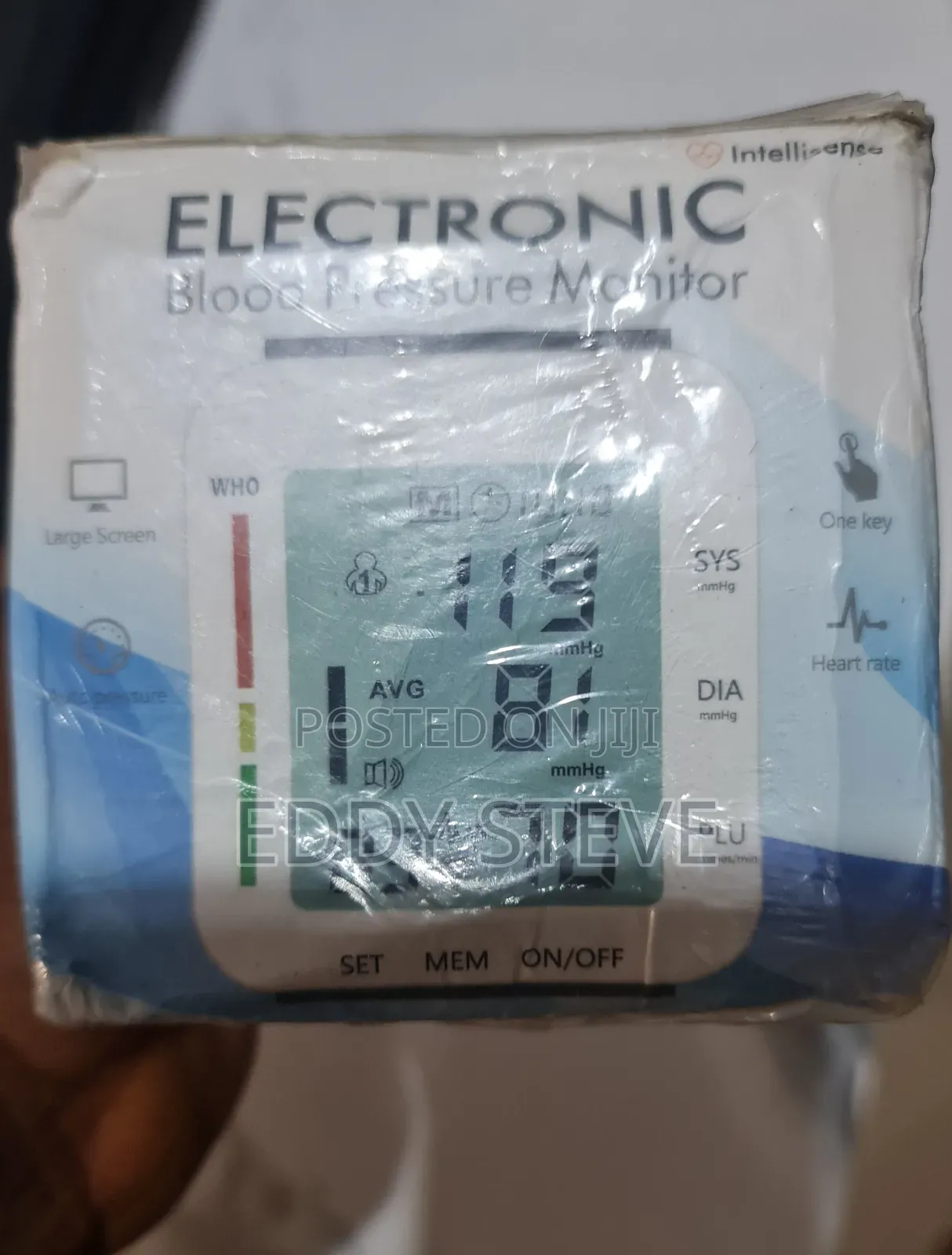 Blood Pressure Monitor Large LCD Display Adjustable Wrist