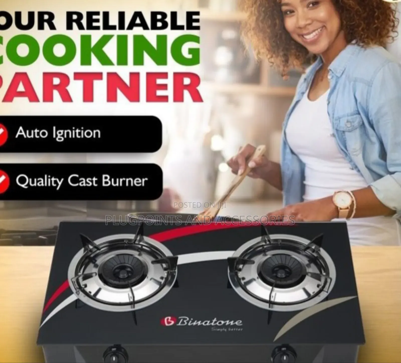 Binatone Glass Table Gas Cooker GGC 002