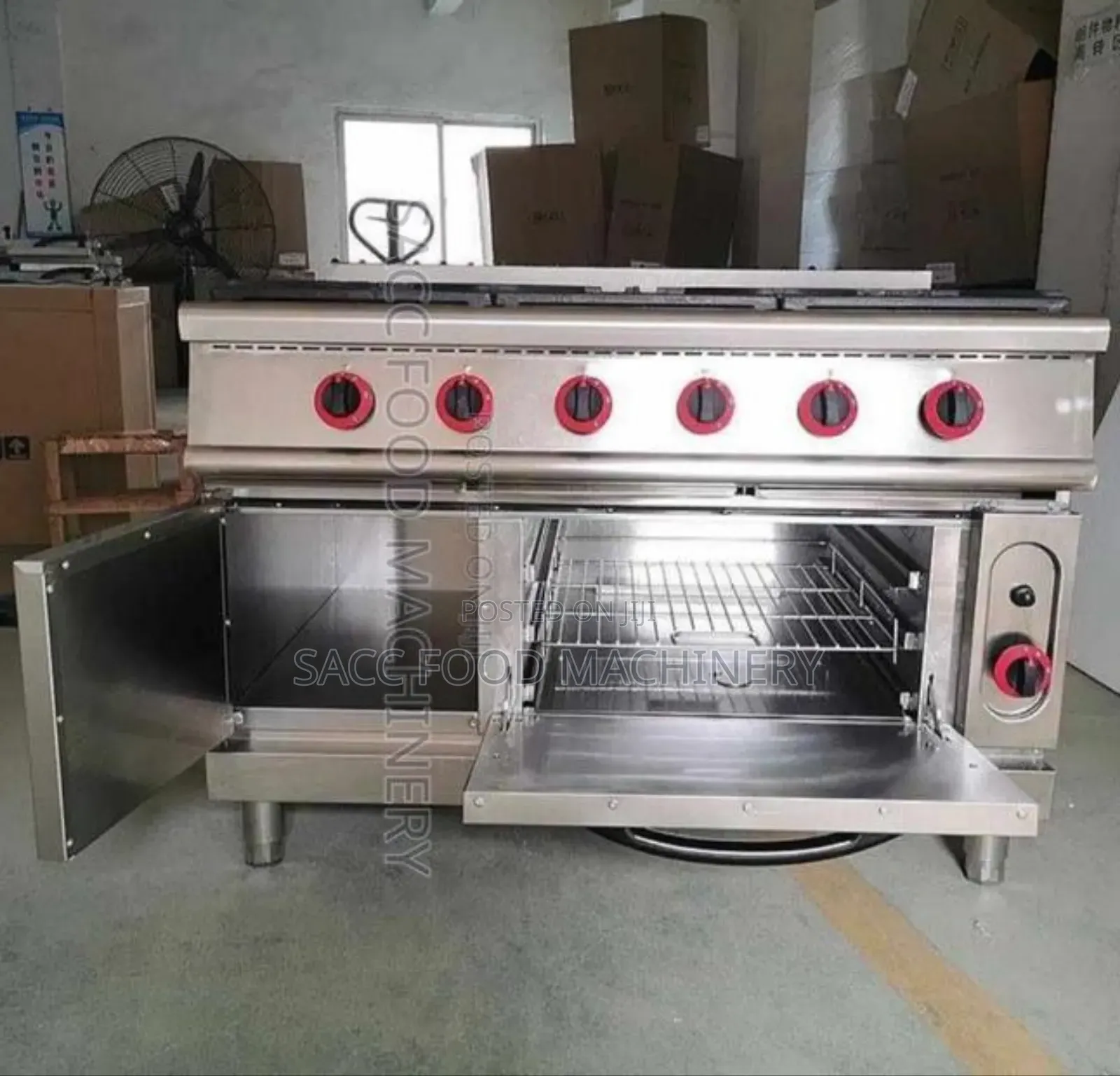 6 Burner Industrial Gas Cooker With Oven