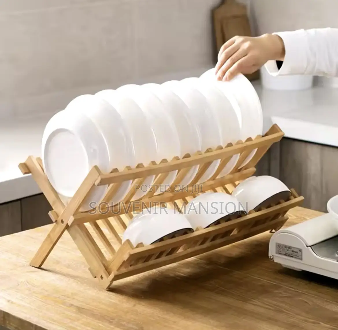 Bamboo Wooden Plate Rack