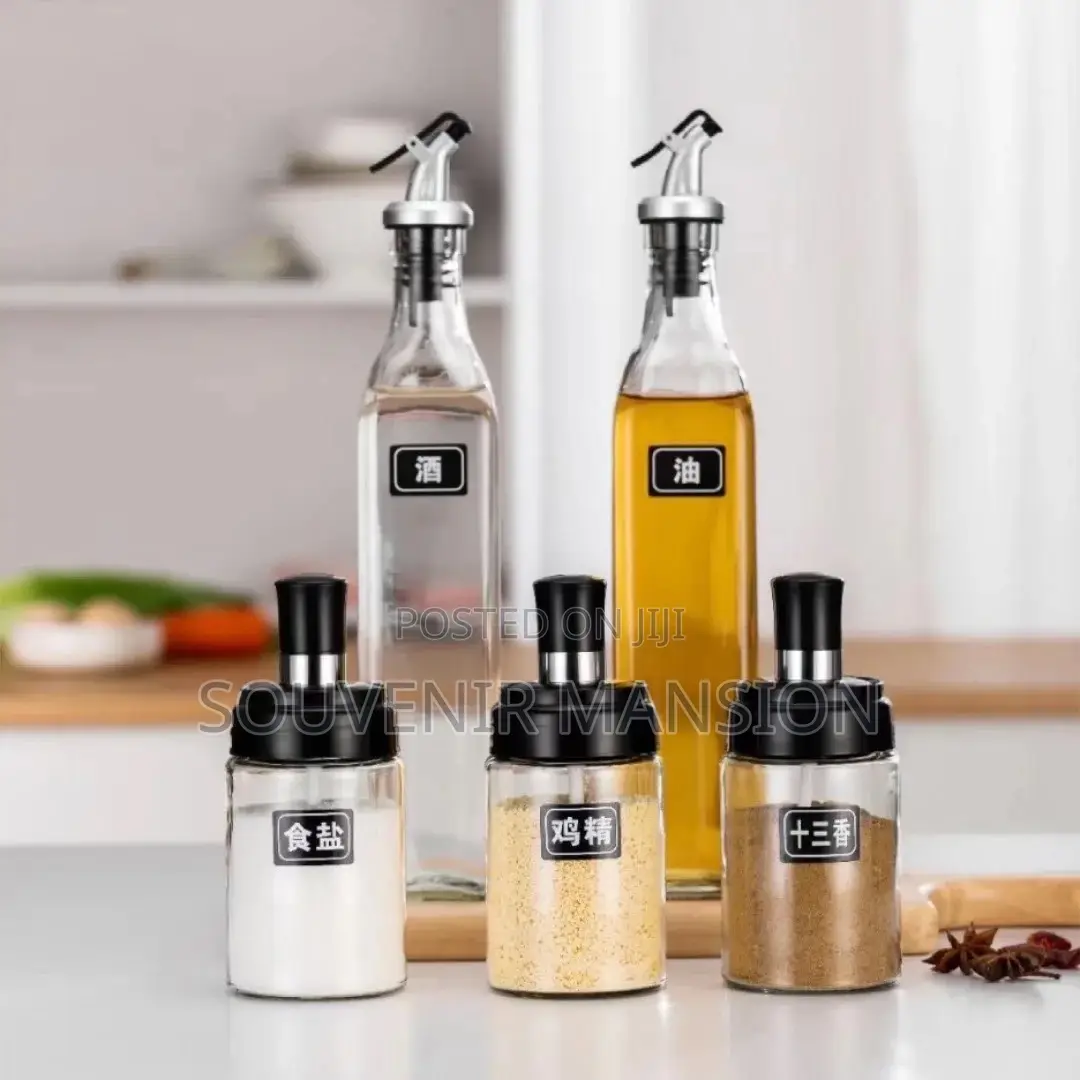 Oil Bottle Dispenser and Spice Jar