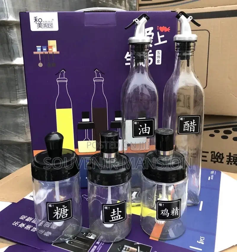 Oil Bottle Dispenser and Spice Jar