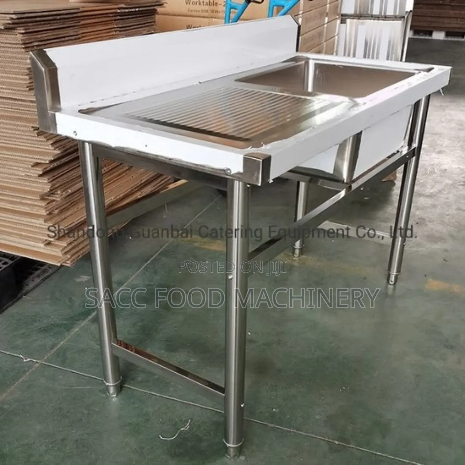 Commercial Stainless Steel Single Bowl Sink With Side Table