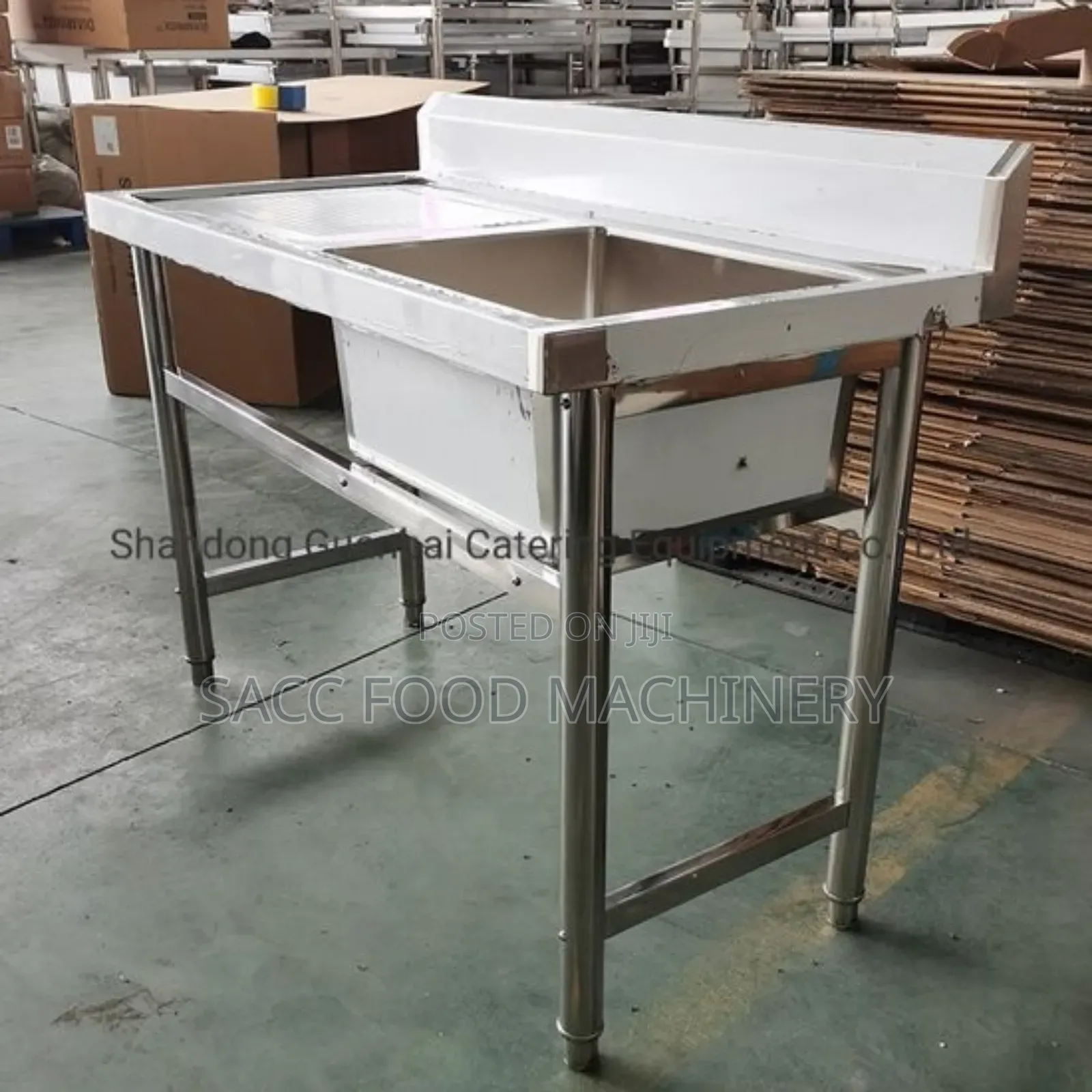 Commercial Stainless Steel Single Bowl Sink With Side Table