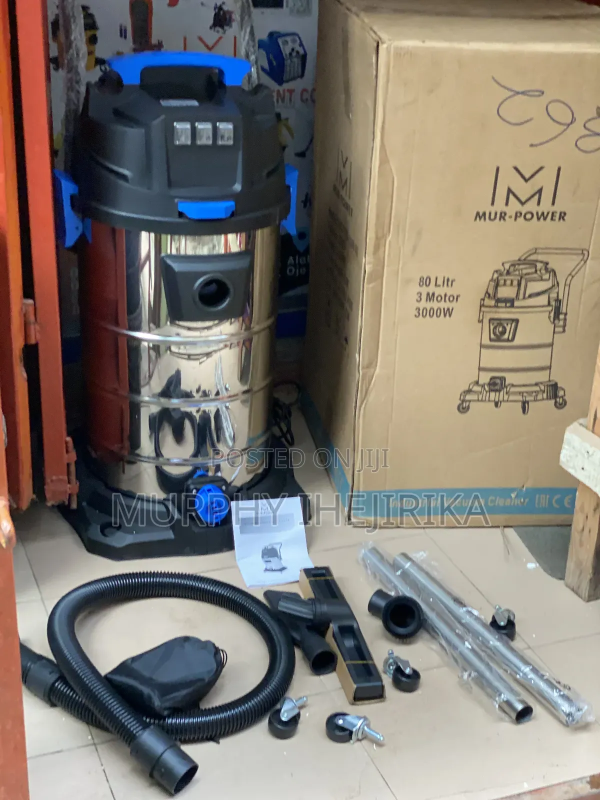 Mur-Power 3000W 80L Wet Dry Industrial Vacuum Cleaner