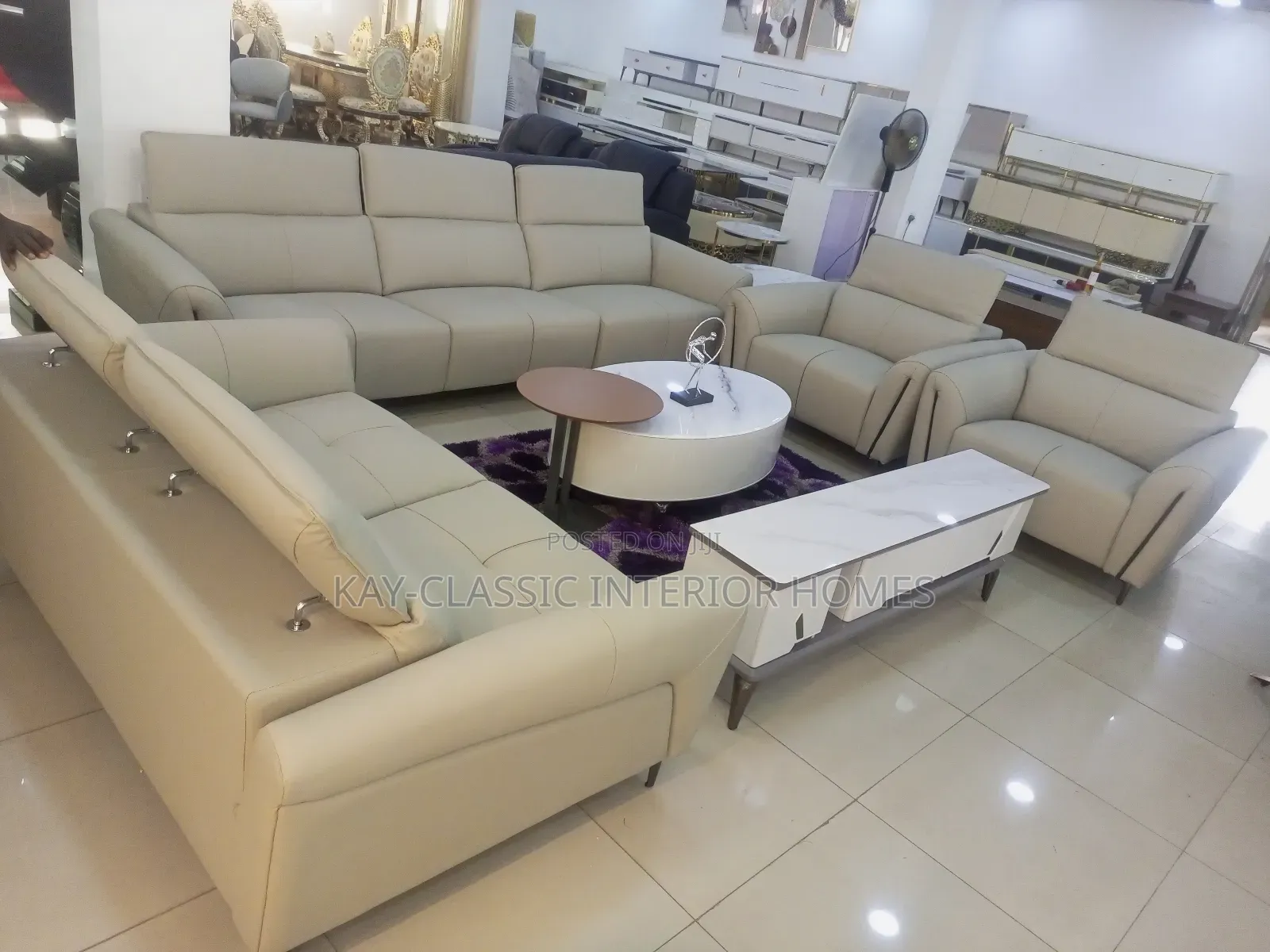 Italian Leather Seven Setter's Sofa