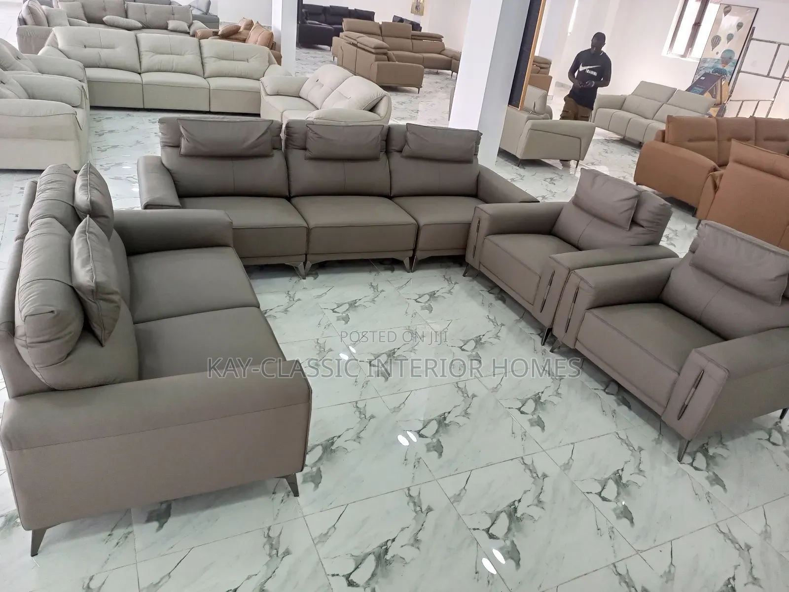 Italian Soft Leather Seven Setter's Sofa