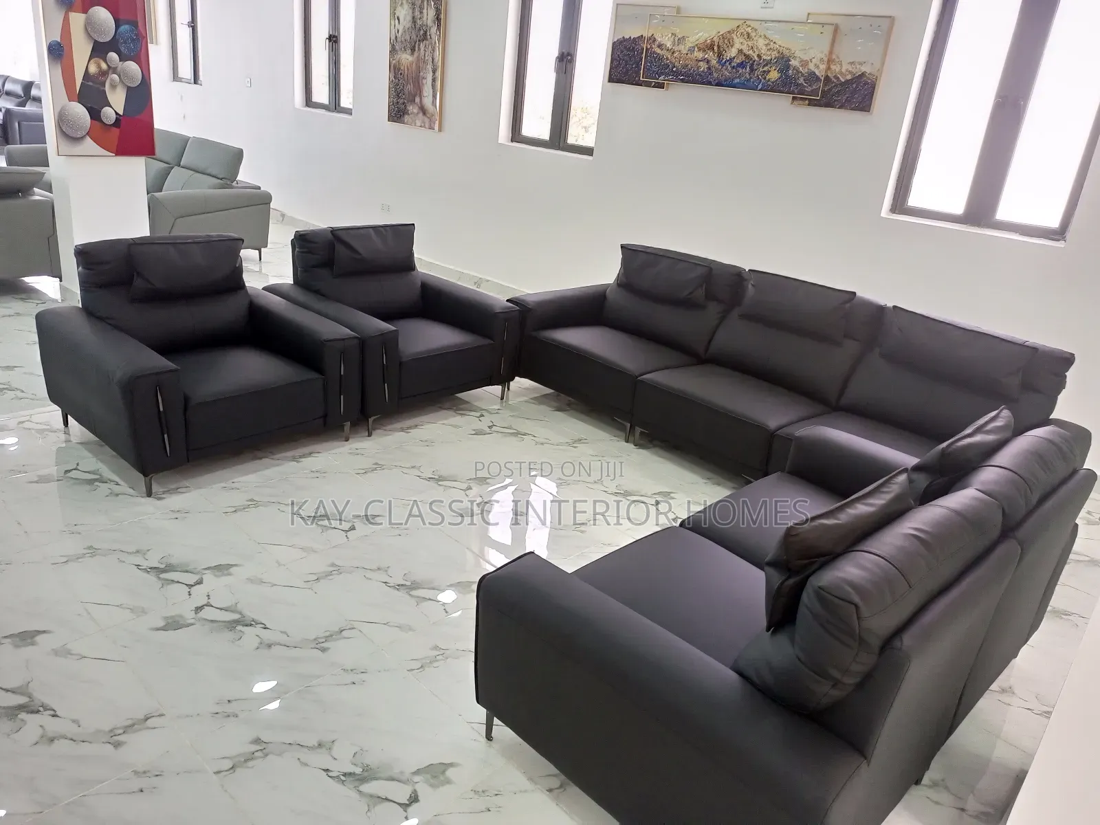 Italian Soft Leather Seven Setter's Sofa