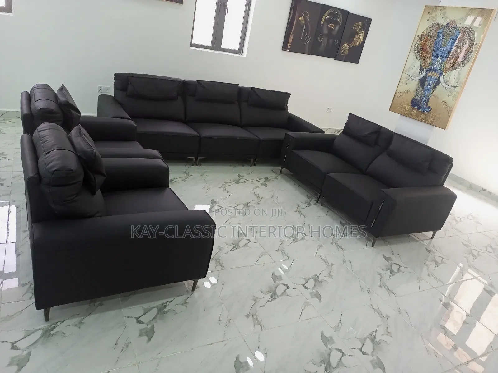 Italian Soft Leather Seven Setter's Sofa