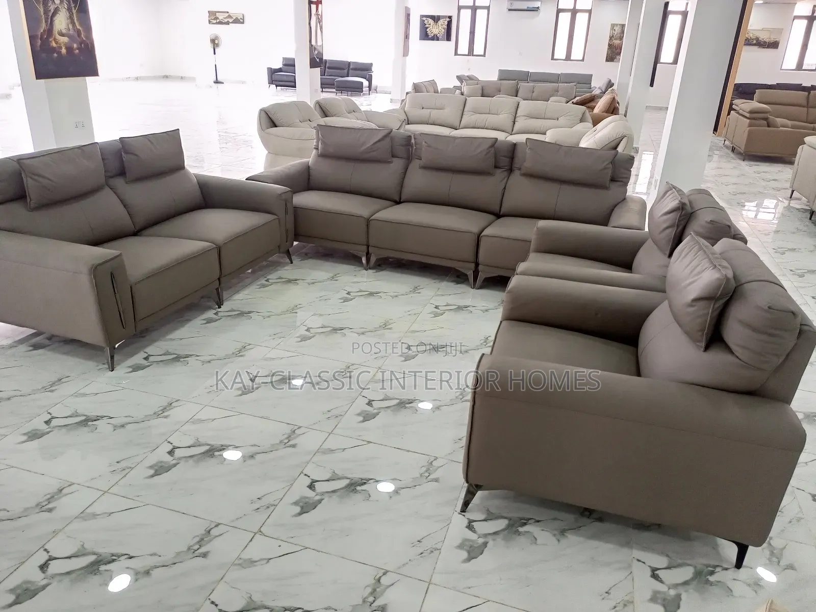 Italian Soft Leather Seven Setter's Sofa