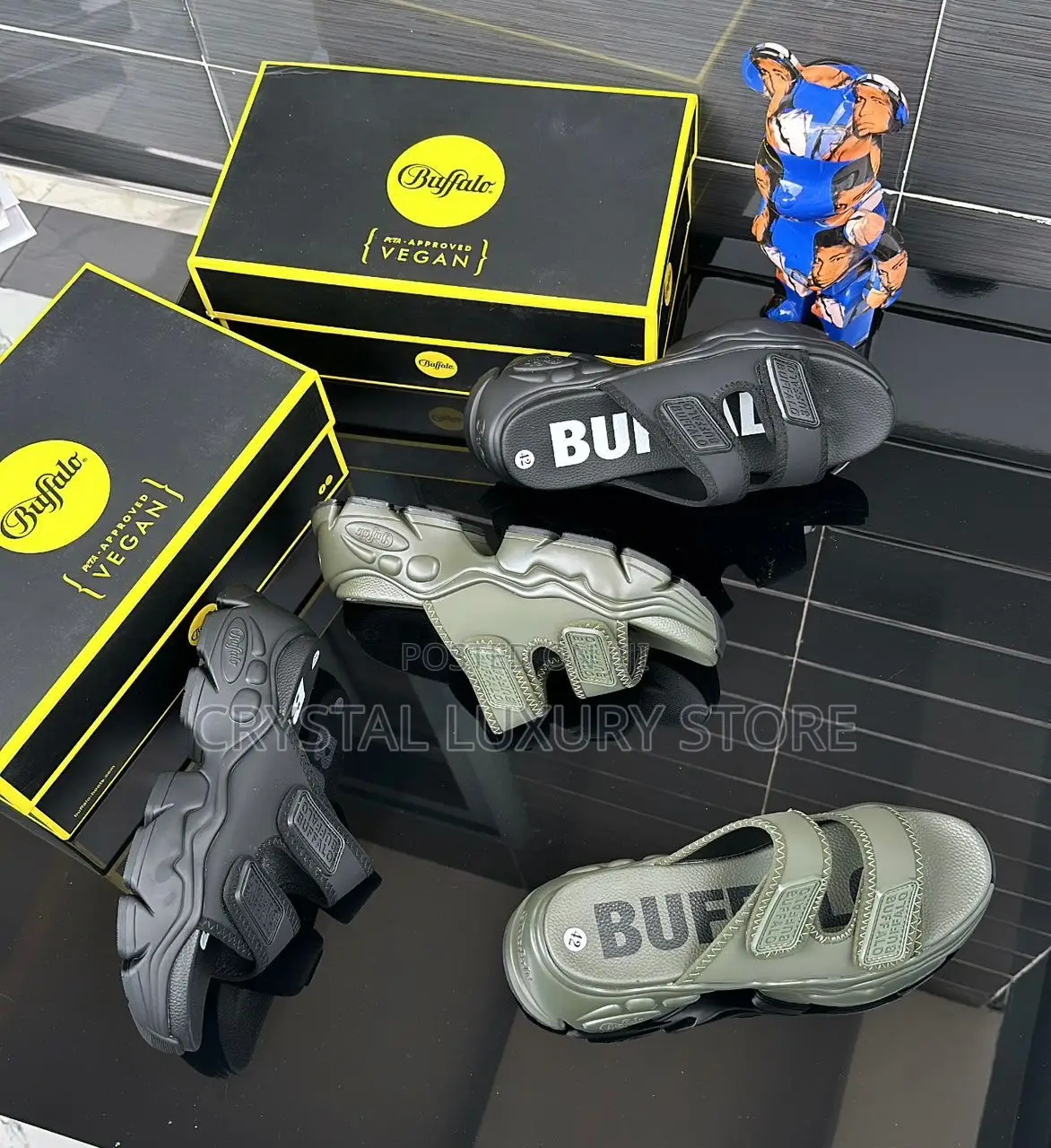 Vegan Buffalo Quality Luxury Men Slide
