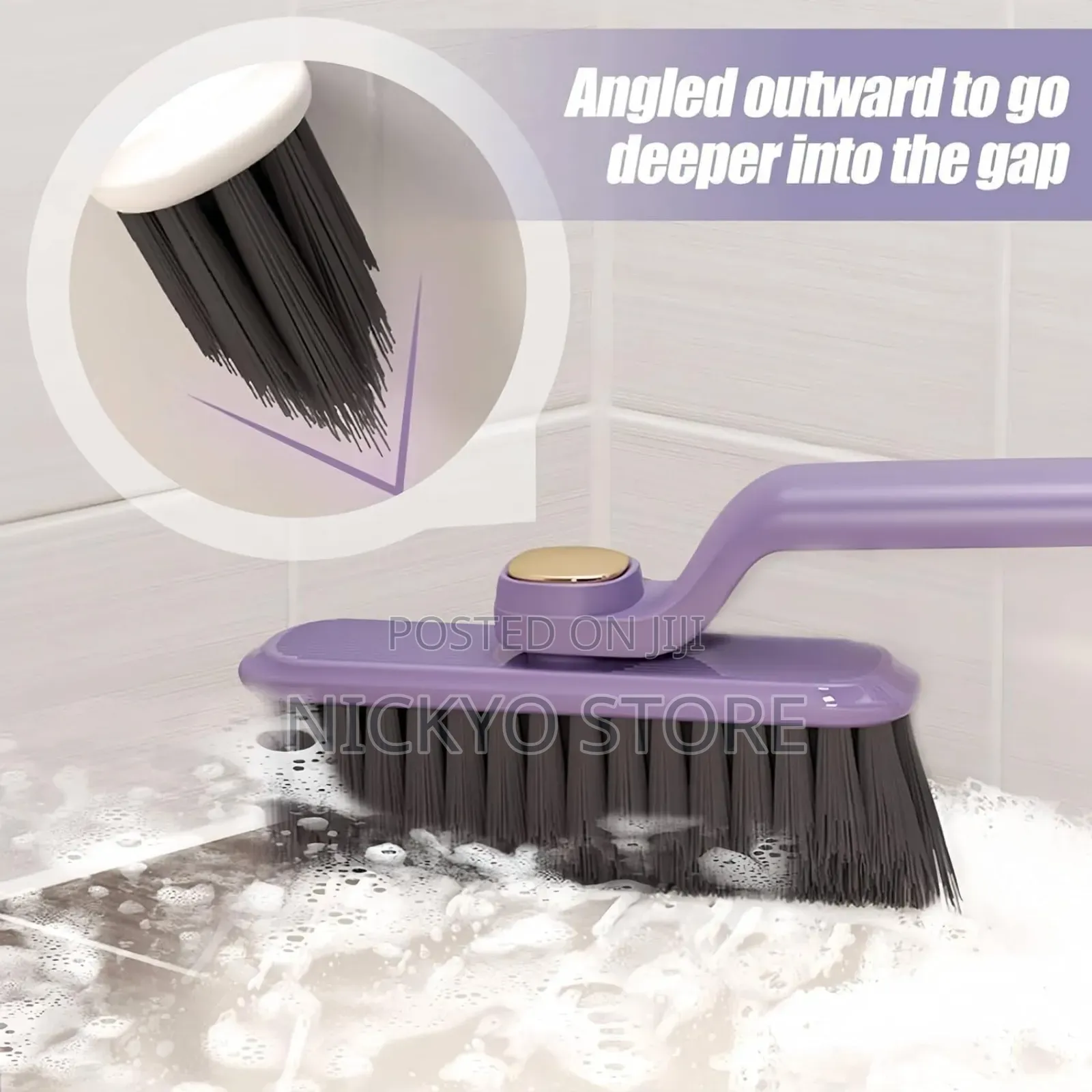 Rotating Crevice Cleaning Brush With Hard Bristles