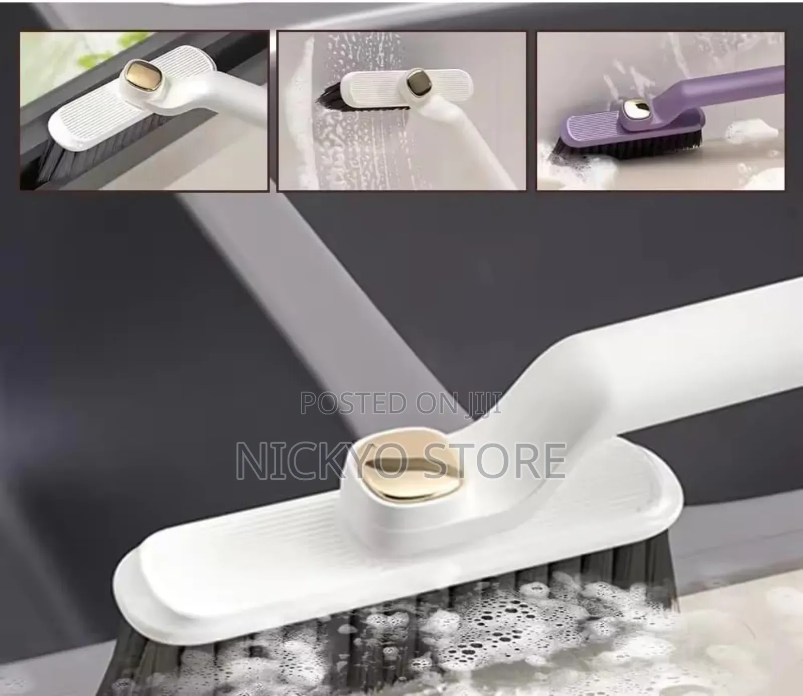 Rotating Crevice Cleaning Brush With Hard Bristles
