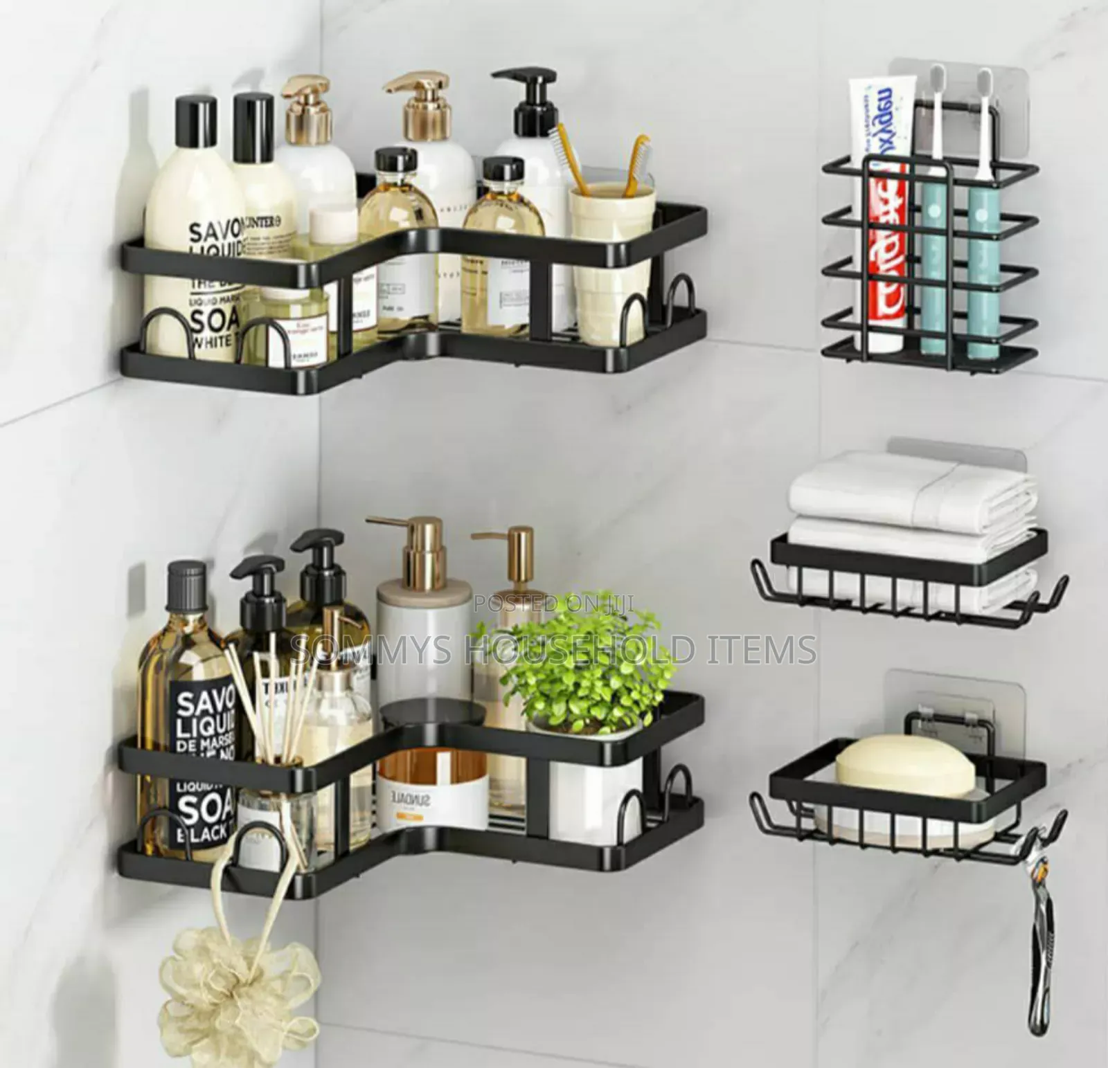 5set Corner Shower Caddy or Bathroom Organisers