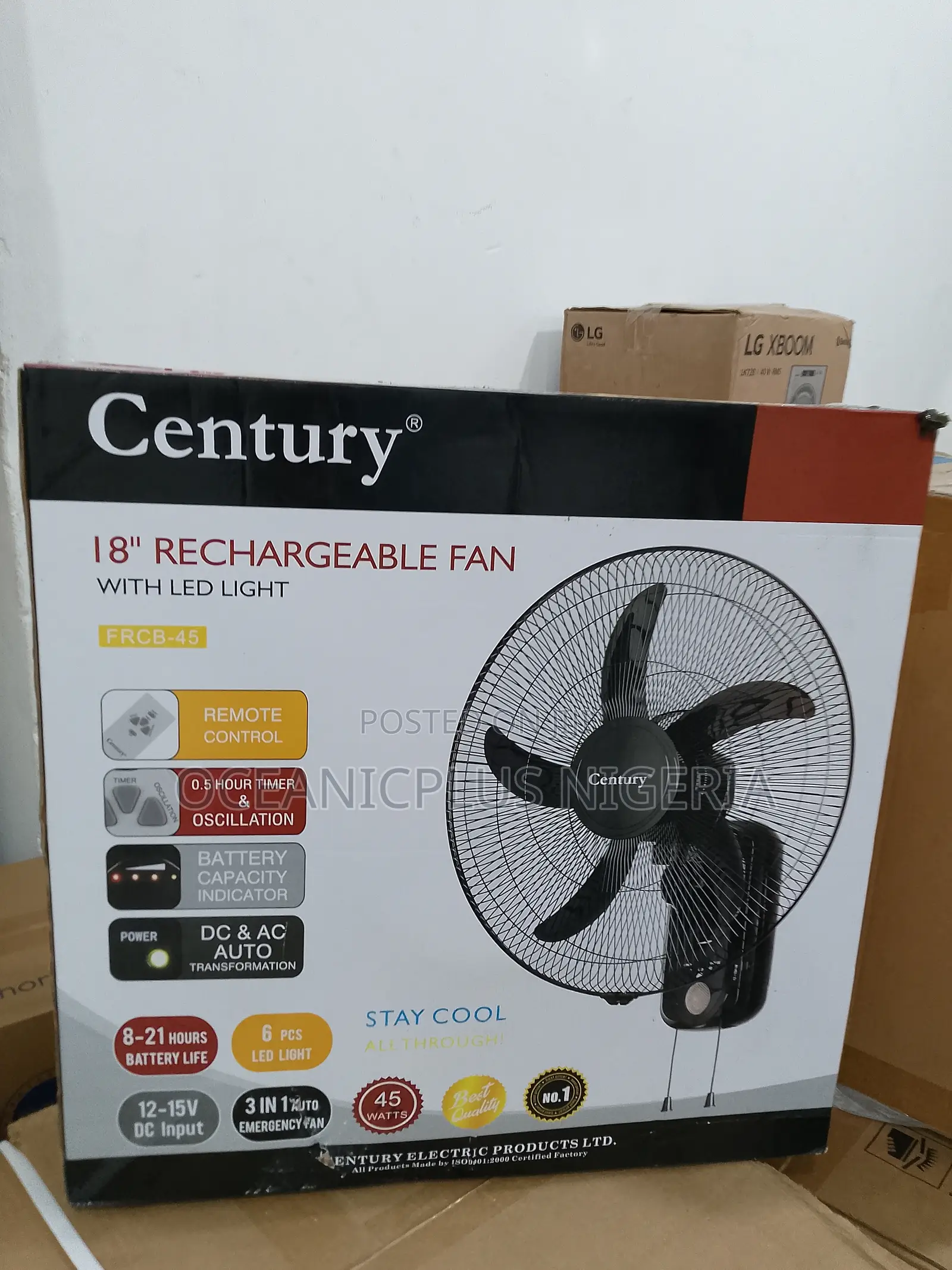 Top Notch-18iches Century Rechargeable Fan