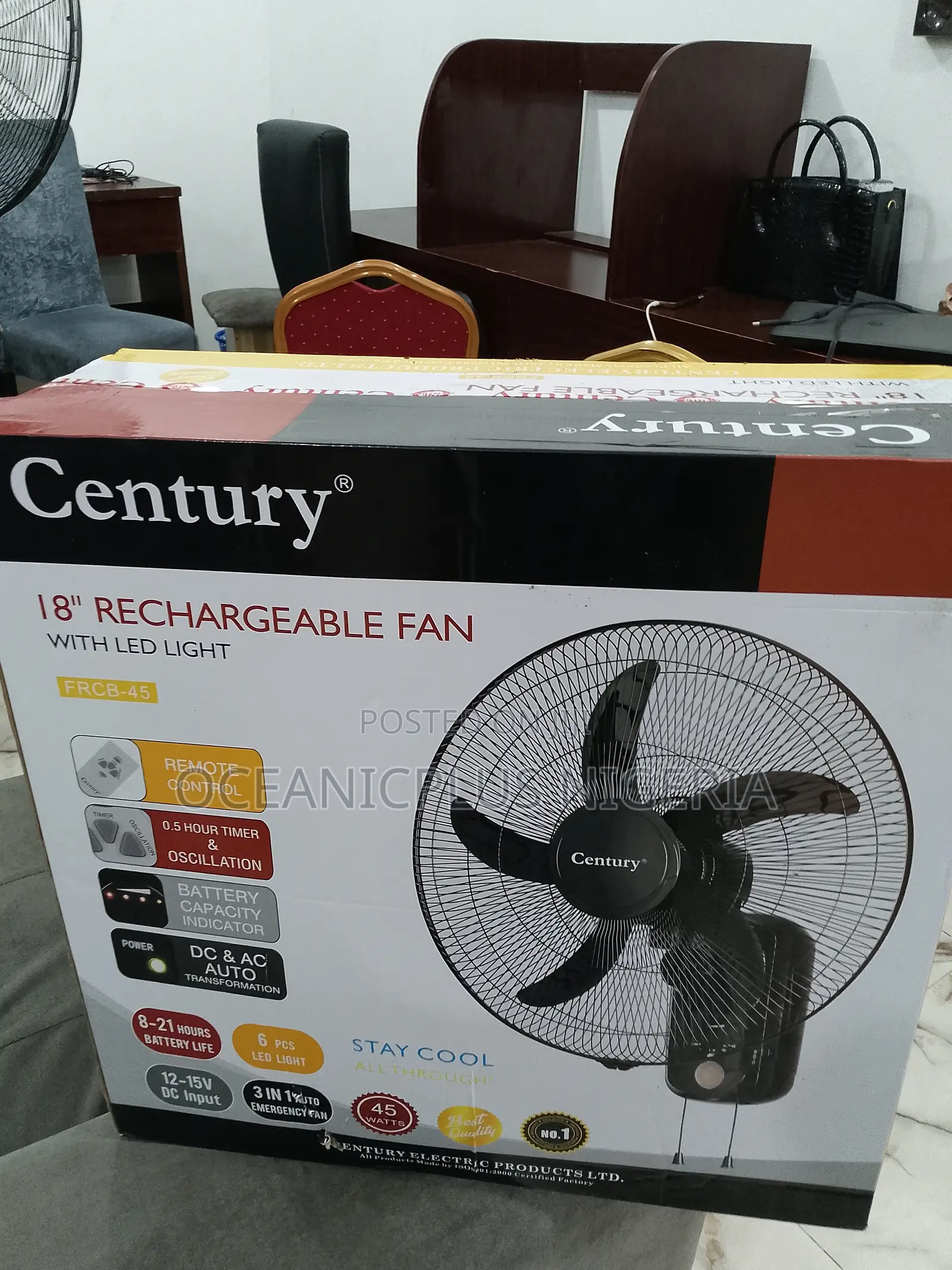 Century Best-Mounted Wall Rechargeable Fan