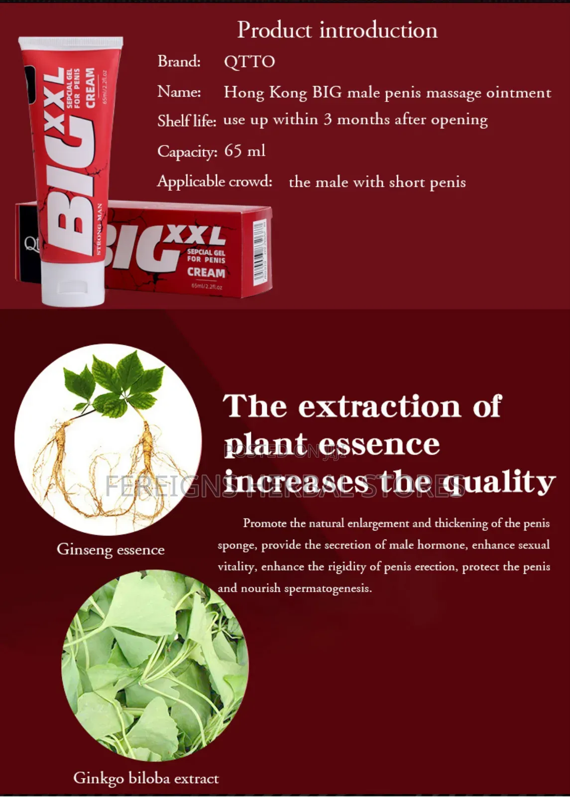 Original Big XXL Penis Enlargement Cream