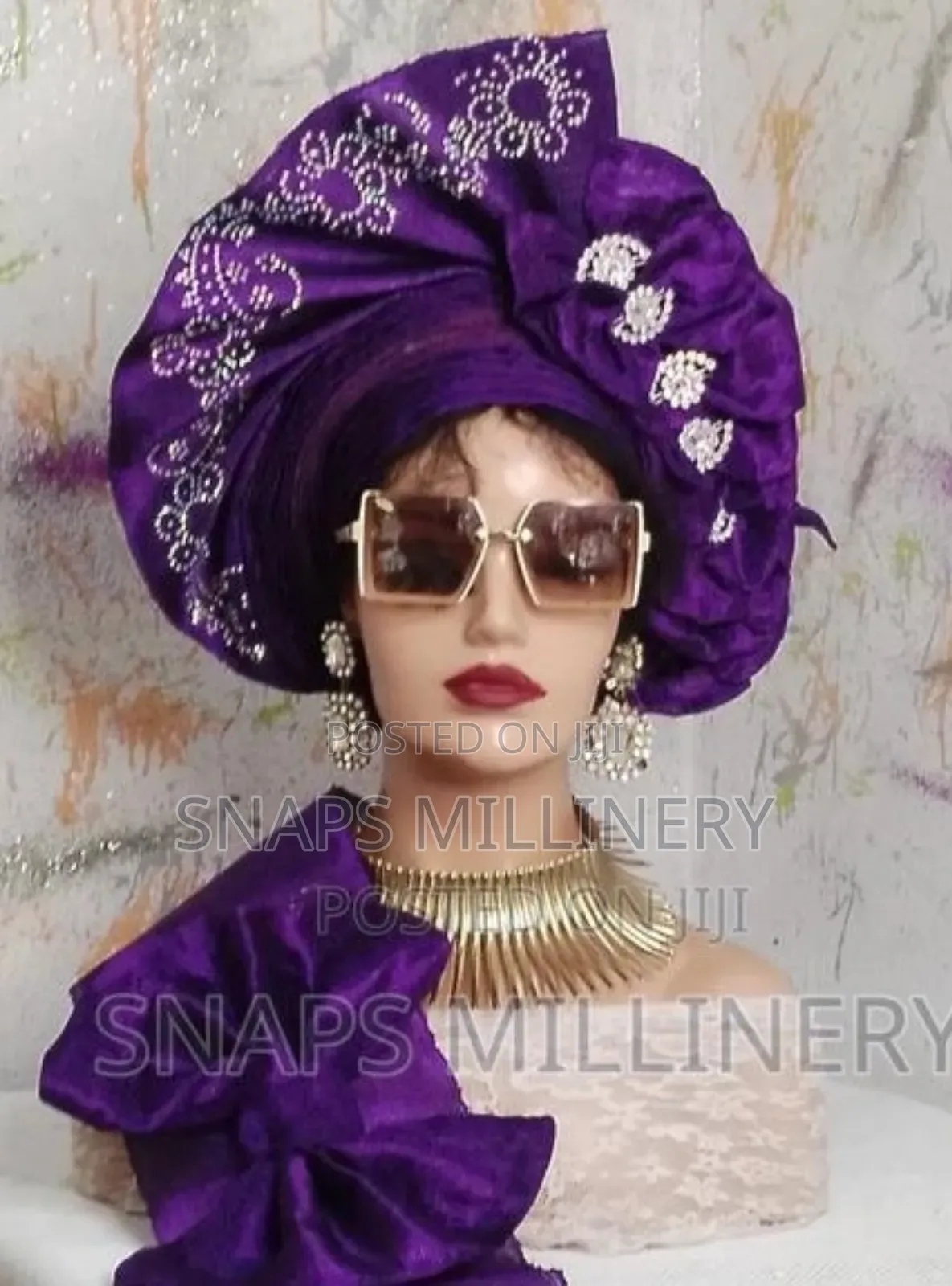 Sharp Purple Asoke Auto Gele. Well Stoned.