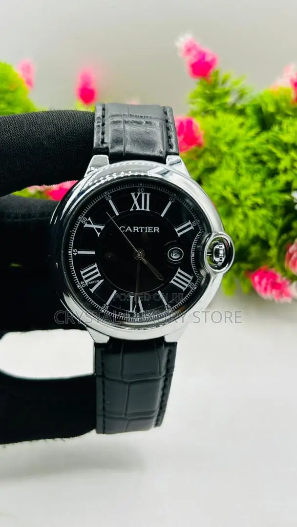 Cartier Quality Men Genuine Leather Wristwatch