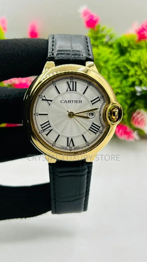 Cartier Quality Men Genuine Leather Wristwatch
