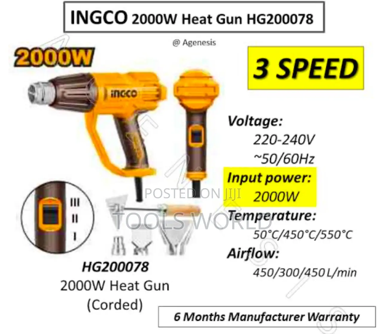 Heat Gun 2000W (HG200078)